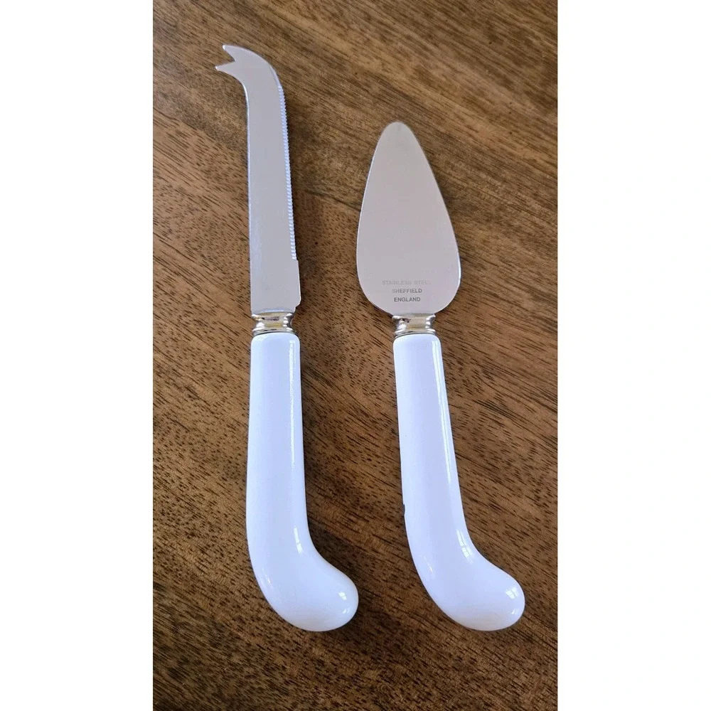 VTG Sheffield England Christmas Holly Berries Stainless Steel Cheese Knife Set